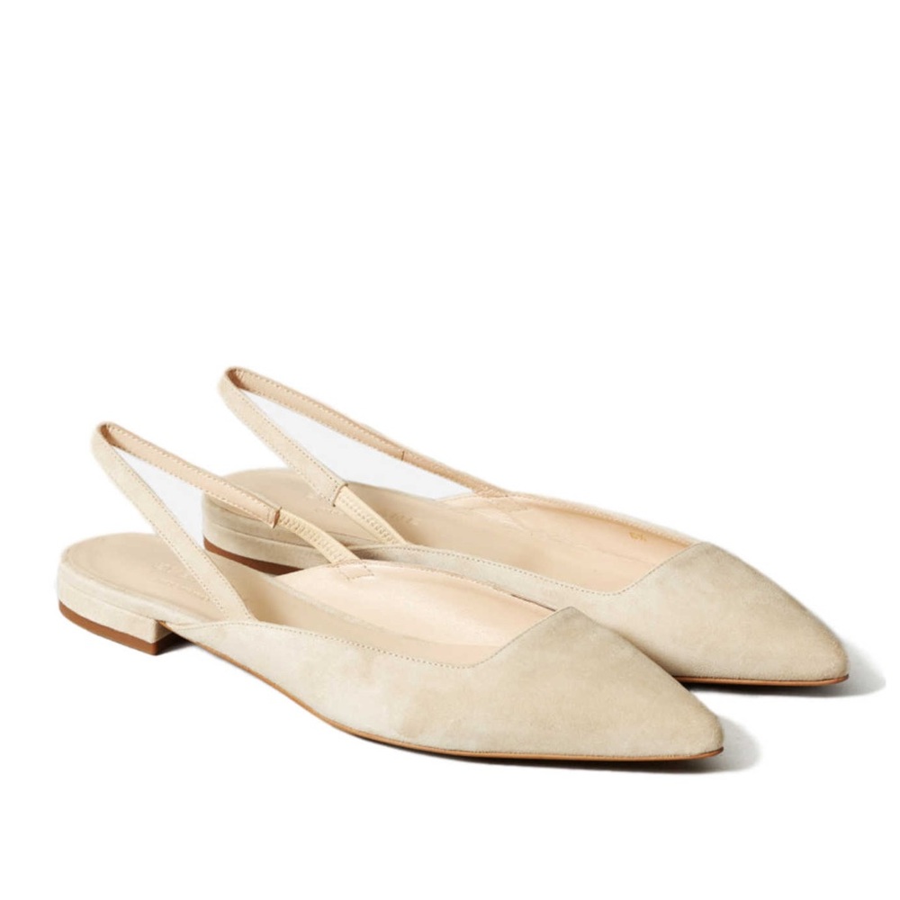 Everlane Cream Suede Flats